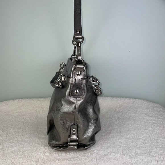 Coach Bags Coach Metallic Pewter Brooke Satchel Hobo Handbag